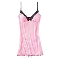 VANCL凡客诚品 蕾丝花边印花吊带裙 浅粉印花 S