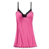 VANCL凡客诚品 蕾丝花边印花吊带裙 玫红印花 XXL