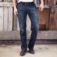 VANCL凡客诚品 合体直筒牛仔裤M147 深牛仔蓝 33