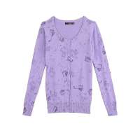 VANCL凡客诚品 时尚人物印花开衫 浅紫色 M