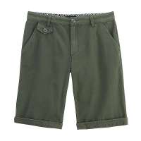 VANCL凡客诚品 简约斜插袋翻边短裤 橄榄绿色 L