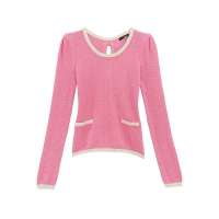 VANCL凡客诚品 撞色蝴蝶结气质款套衫 粉色 XS