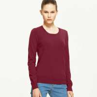 VANCL凡客诚品 棉质圆领长袖套衫（女款） 酒红色 M