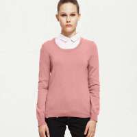 VANCL凡客诚品 棉质圆领长袖套衫(女款) 灰粉色 M