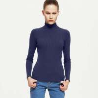 VANCL凡客诚品 莫代尔高领细罗纹套衫(女款) 藏蓝色 XL