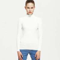 VANCL凡客诚品 莫代尔高领细罗纹套衫(女款) 奶白色 S