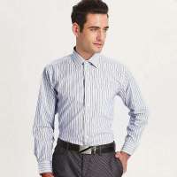 VANCL凡客诚品 高级免烫80支衬衫 蓝绿细条纹 44