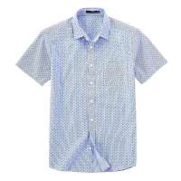 VANCL凡客诚品 小圆点条纹短袖衬衫 圆点蓝白条 XXL