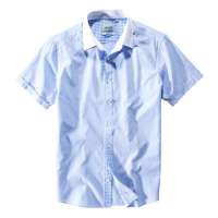 VANCL凡客诚品 精致提花短袖衬衫 蓝白条提花 XXL