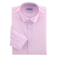 VANCL凡客诚品 时尚弹力修身长袖衬衫 粉白细条纹 42