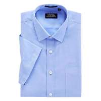 VANCL凡客诚品 经典全棉免烫小方领短袖衬衫 平静蓝 37