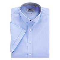 VANCL凡客诚品 时尚弹力修身短袖衬衫 蓝白细条纹 43