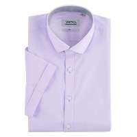 VANCL凡客诚品 时尚弹力修身短袖衬衫 紫白细条纹 40