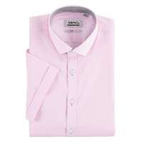 VANCL凡客诚品 时尚弹力修身短袖衬衫 粉白细条纹 39