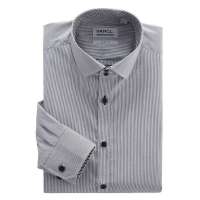 VANCL凡客诚品 舒适弹力修身长袖衬衫 黑白细条纹 43