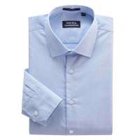 VANCL凡客诚品 全棉免烫平纹长袖衬衫 小方领 平静蓝 40