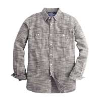 VANCL凡客诚品 YDF-法兰绒经典原色人字纹休闲长袖衬衫 咖啡色人字纹 XXL