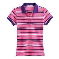 VANCL凡客诚品 花漾风采条纹短袖POLO(女款) 热情粉条纹 S