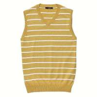 VANCL凡客诚品 全棉条纹针织背心 芥黄细条纹 L