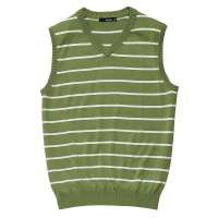 VANCL凡客诚品 全棉条纹针织背心 花果绿细条纹 XL