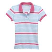 VANCL凡客诚品 清爽浅色条纹珠地短袖POLO(女款) 热情粉条纹 S