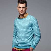 VANCL凡客诚品 优雅提花针织套衫 蓝青色 S