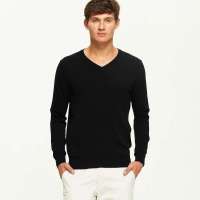 VANCL凡客诚品 纯棉V领长袖套衫(男款) 黑色 M