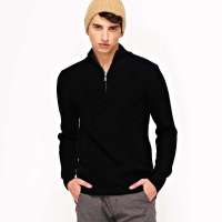 VANCL凡客诚品 棉质加厚半拉链套衫(男款) 黑色 M