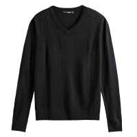 VANCL凡客诚品 高街新贵V领针织衫 黑色 XL