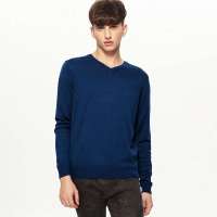 VANCL凡客诚品 高街新贵V领针织衫 深海蓝 M
