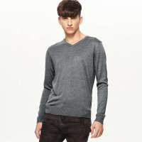 VANCL凡客诚品 高街新贵V领针织衫 浅灰色 M