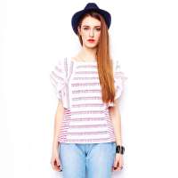 VANCL凡客诚品 Street蝙蝠袖印花T恤 枚红色 M