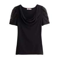 VANCL凡客诚品 Jasmines荡领短袖T恤 黑色 M