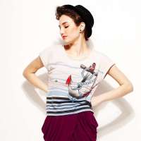 VANCL凡客诚品 Street海军风印花T恤 米色 S