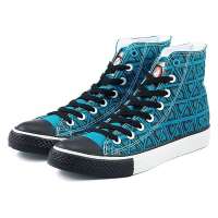 VANCL凡客诚品 单车灵感图案男子高帮帆布鞋 孔雀蓝 40