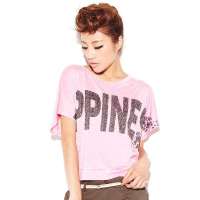 VANCL凡客诚品 Street短款字母T恤 粉色 XS