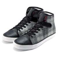 VANCL凡客诚品 dark street系列系带高帮帆布鞋-04 花灰格子 38