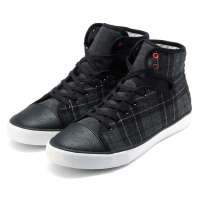 VANCL凡客诚品 dark street系列系带高帮帆布鞋-04 黑格子 44