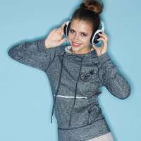 VANCL凡客诚品 Tifa 短款针织带帽卫衣 蓝色 M