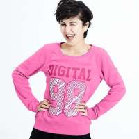 VANCL凡客诚品 印花圆领套头卫衣 数码字母(女款) 热情粉色 S
