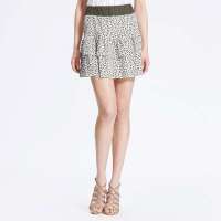 VANCL凡客诚品 时尚豹纹俏皮蛋糕半裙 白底咖豹纹 L