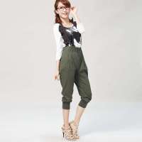 VANCL凡客诚品 背带装饰休闲中裤(赠送背带) 军绿色 XL