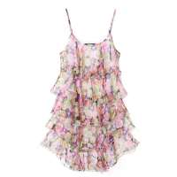 VANCL凡客诚品 夏威夷风情千层吊带裙 黑底彩色印花 L