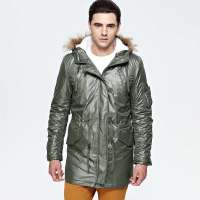 VANCL凡客诚品 极地毛领时尚情侣款棉大衣 男款 橄榄绿 L