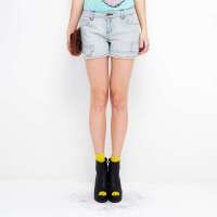 VANCL凡客诚品 Street洗水牛仔毛边短裤 浅蓝 S