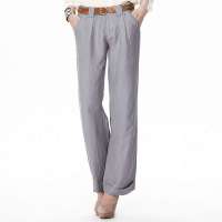 VANCL凡客诚品 Jasmines麻质阔腿长裤 灰色 XS