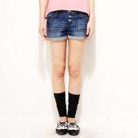 VANCL凡客诚品 Street经典翻边牛仔短裤 牛仔蓝 XS