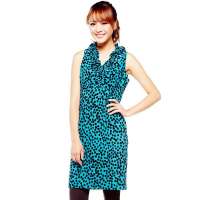 VANCL凡客诚品 Taylor Eva V领印花连衣裙 蓝色印花 S