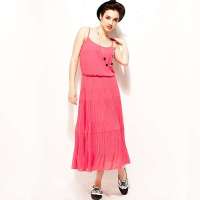 VANCL凡客诚品 Street轻柔浪漫吊带连衣裙 西瓜红 L