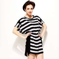 VANCL凡客诚品 Street经典条纹连衣裙 黑灰条纹 L